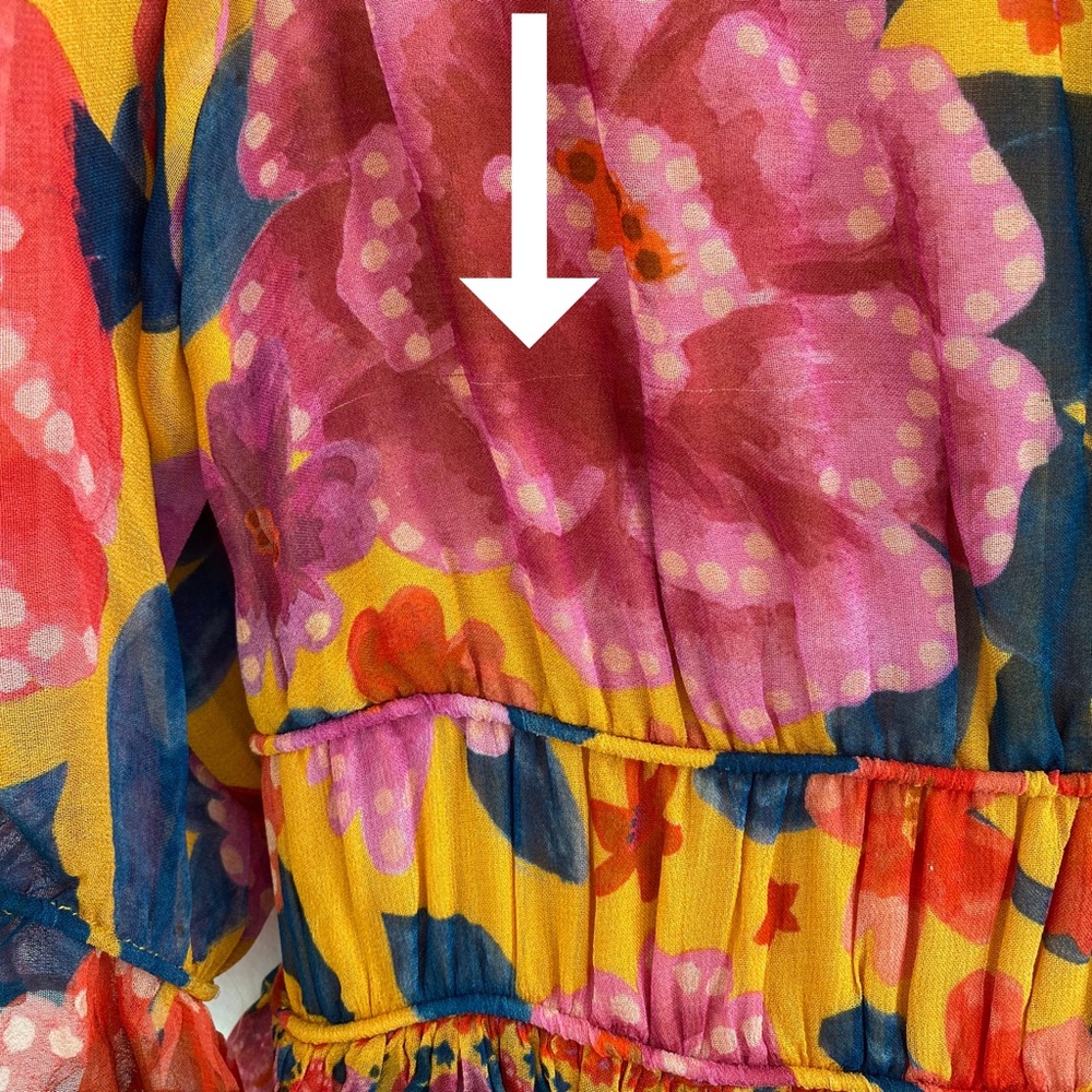 NEW Farm Rio Floral Dream Maxi Dress Floral Dream Yellow XS - Picture 17 of 17